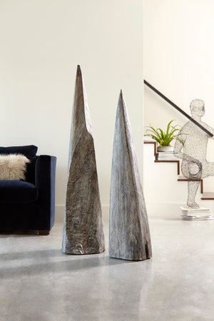 Shark Tooth Sculpture, Large, Gray Stone Finish