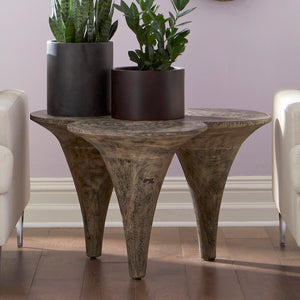 Marley Coffee Table, Chamcha Wood, Gray Stone Finish