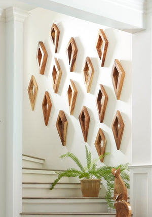 Diamond Chamcha Wood Mirror, MD, Natural
