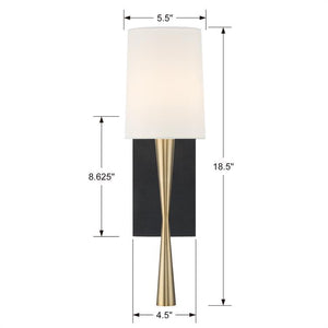 Trenton 1 Light Aged Brass & Black Forged Wall Mount