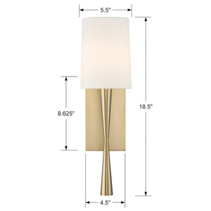 Trenton 1 Light Aged Brass Wall Mount