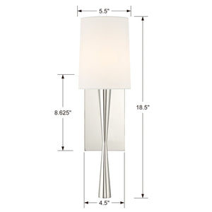 Trenton 1 Light Polished Nickel Wall Mount
