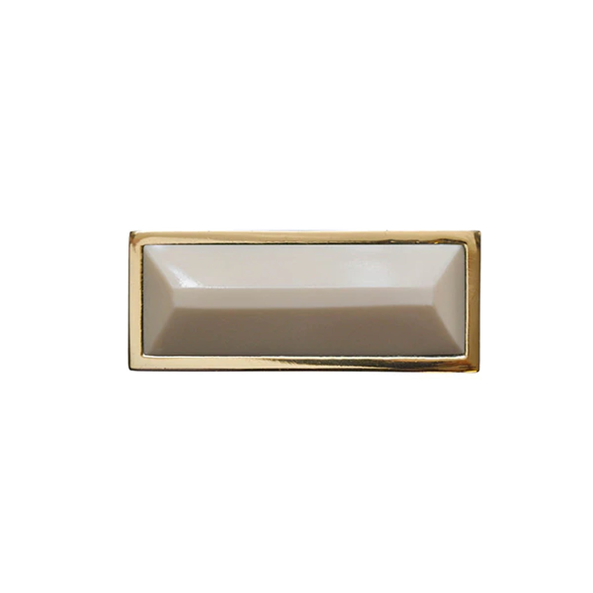 Trent Rectangle Cream Resin Inset Brass Knob
