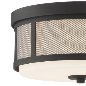 Trevor 2 Light Black Forged Ceiling Mount