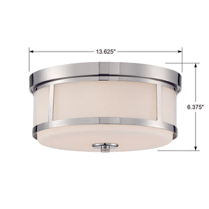 Trevor 2 Light Polished Nickel Ceiling Mount