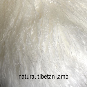 Tibetan Lamb & Lucite Bench - Natural (Additional sizes, metals and colors available)
