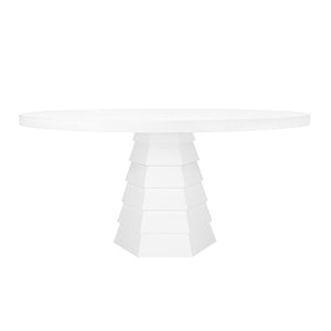 Hugo Dining Table in Matte White Lacquer