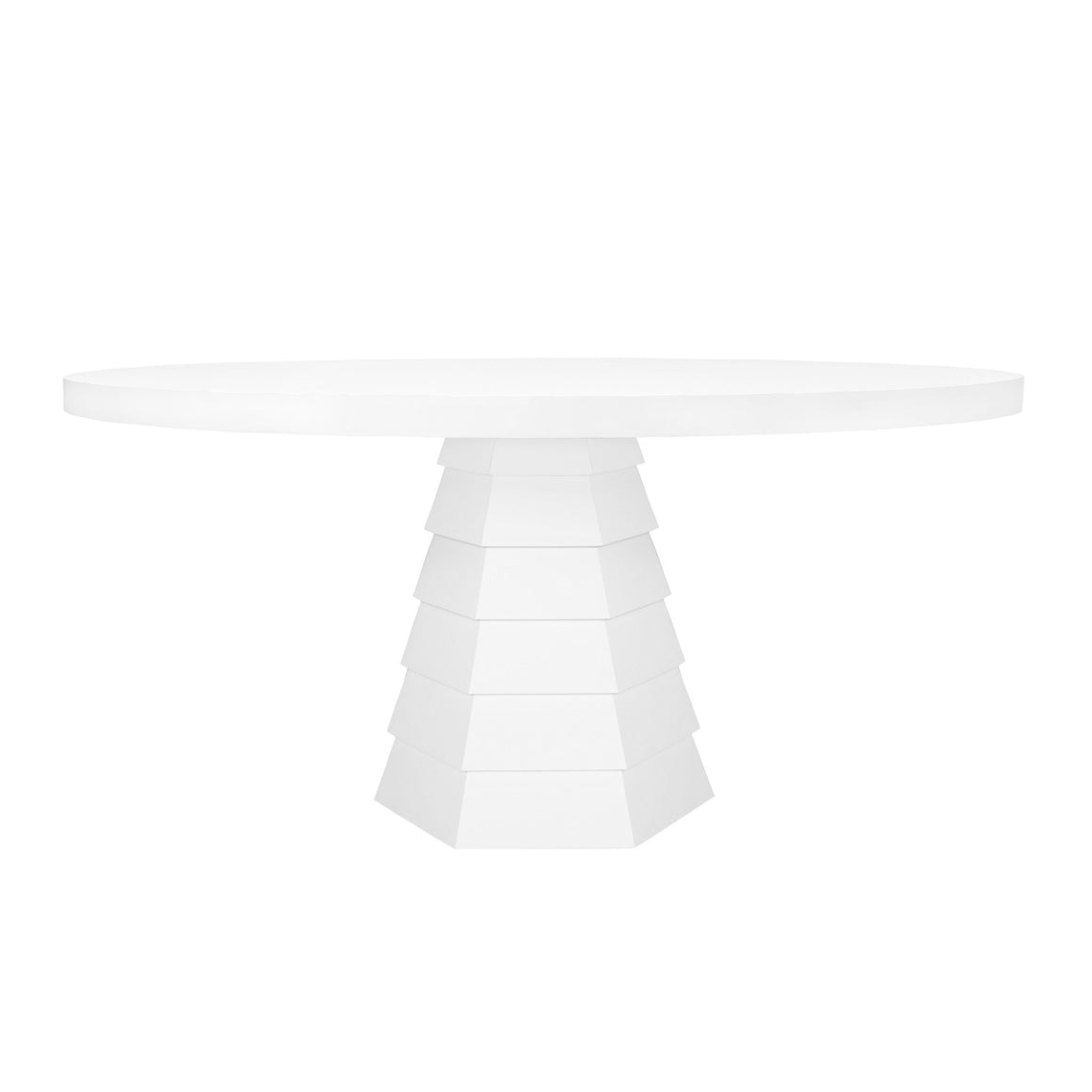 Hugo Dining Table in Matte White Lacquer
