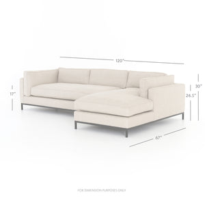 Grammercy 2 Piece Sectional With Chaise - Oak Sand