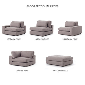 Bloor Sectional Left Arm Facing - Chess Pewter