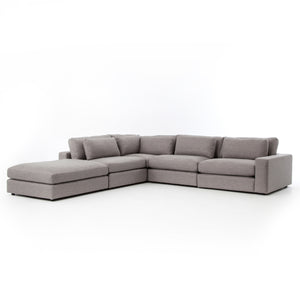 Bloor 4 Piece Right Arm Facing  Sectional with Ottoman - Chess Pewter