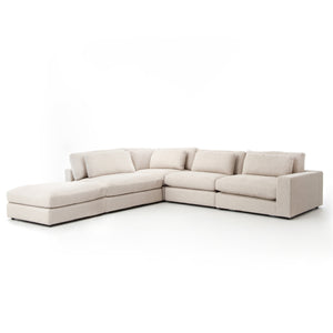 Bloor 4-Piece Right Arm Facing Sectional With Ottoman - Essence Natural