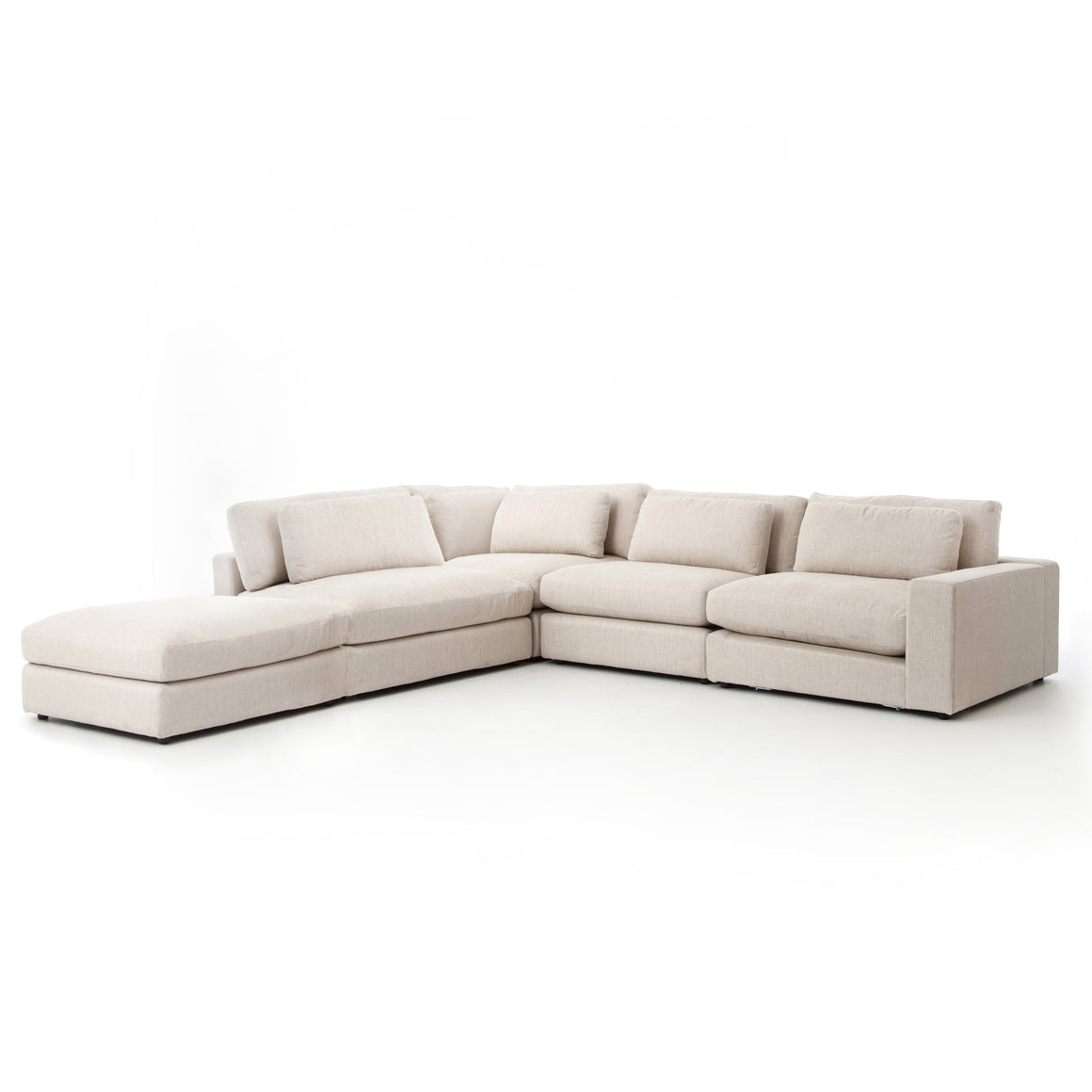 Bloor 4-Piece Right Arm Facing Sectional With Ottoman - Essence Natural