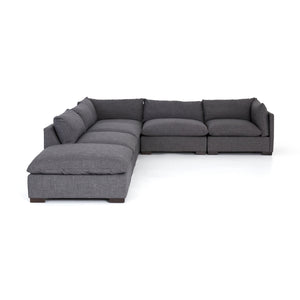 Westwood 5 Piece Sectional With Ottoman Bennett Charcoal