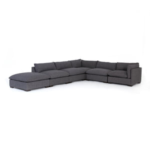 Westwood 5 Piece Sectional With Ottoman Bennett Charcoal