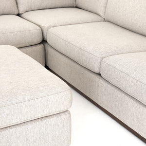 Colt 3 Piece Sectional With Ottoman - Aldred Silver