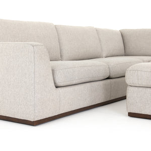 Colt 3 Piece Sectional With Ottoman - Aldred Silver