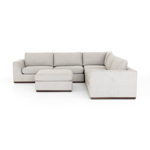 Colt 3 Piece Sectional With Ottoman - Aldred Silver