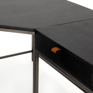 Trey Desk System With Filing Cabinet - Black