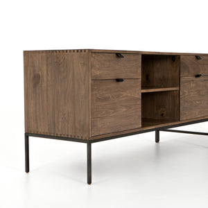 Trey Desk System With Filing Credenza - Auburn