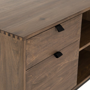 Trey Desk System With Filing Credenza - Auburn