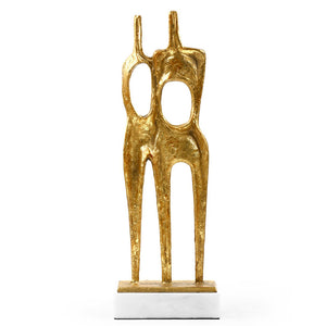 Tall Cast Iron Union Sculpture on Marble Base – Gold Leaf | Union Collection | Villa & House