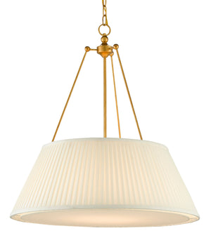 Lytham Pendant - Antique Gold Leaf/White