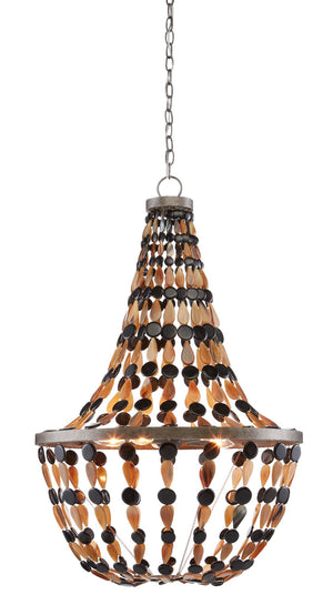 Currey and Company Osterley Chandelier - Light Mole/Black/Natural