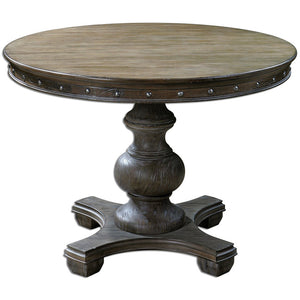 Sylvana Weathered Pine Pedestal Dining Table