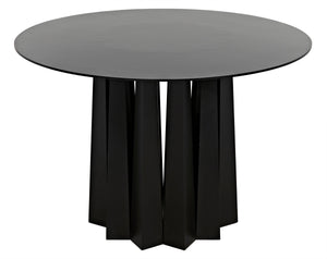 Column Dining Table, Black Metal