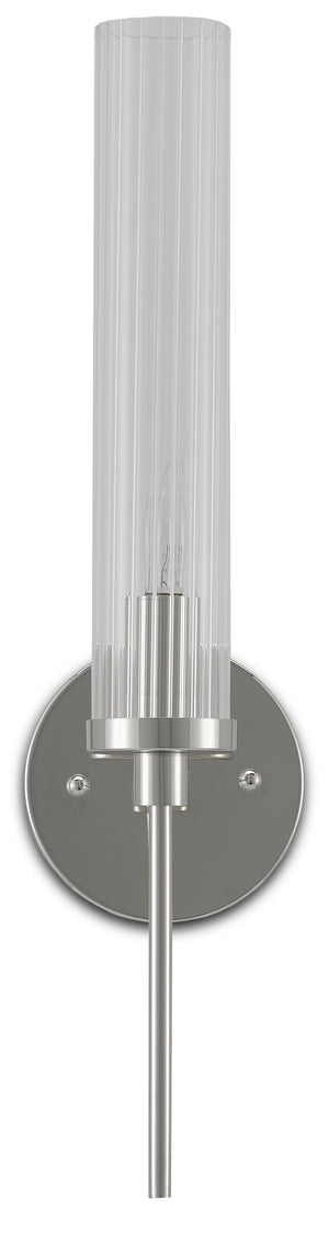 Bellings Nickel Wall Sconce - Polished Nickel/Clear