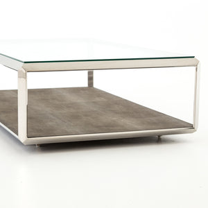 Shagreen Shadow Box Coffee Table - Brown