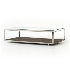 Shagreen Shadow Box Coffee Table - Brown