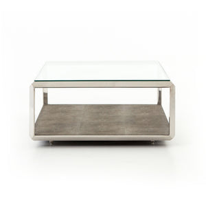 Shagreen Shadow Box Coffee Table - Brown