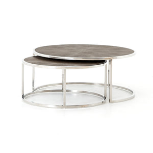 Shagreen Nesting Coffee Table - Stainless