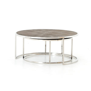 Shagreen Nesting Coffee Table - Stainless