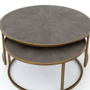 Shagreen Nesting Coffee Table-Brass