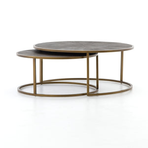 Shagreen Nesting Coffee Table-Brass