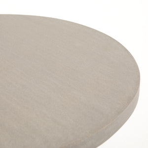 CYRUS OUTDOOR ROUND COFFEE TABLE-BLACK FRAME WITH LIGHT GREY TOP