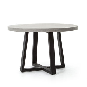 Cyrus Round Outdoor Dining Table - Grey