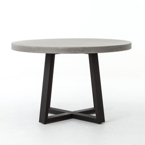 Cyrus Round Outdoor Dining Table - Grey