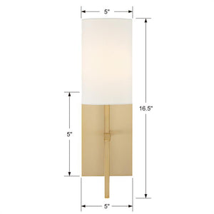 Veronica 1 Light Aged Brass Wall Mount