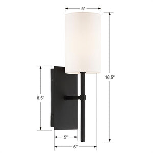 Veronica 1 Light Black Wall Mount