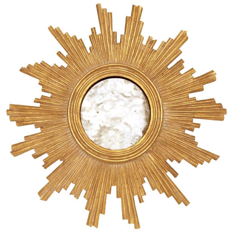 Worlds Away Versailles Small Starburst Framed Mirror – Gold Leaf