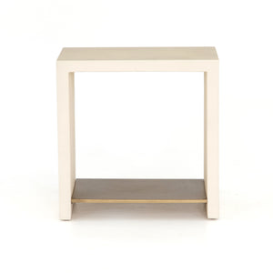 Hugo Concrete End Table - White