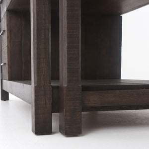 Ian Wood Kitchen Island - Rubbed Black