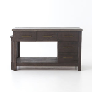 Ian Wood Kitchen Island - Rubbed Black