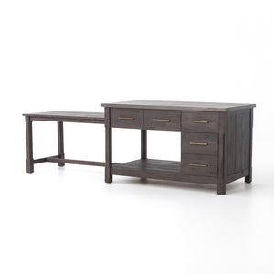 Ian Wood Kitchen Island - Rubbed Black