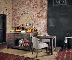 Ian Wood Kitchen Island - Rubbed Black