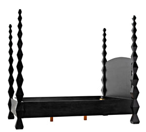 Brancusi Bed, Queen, Hand-Rubbed Black